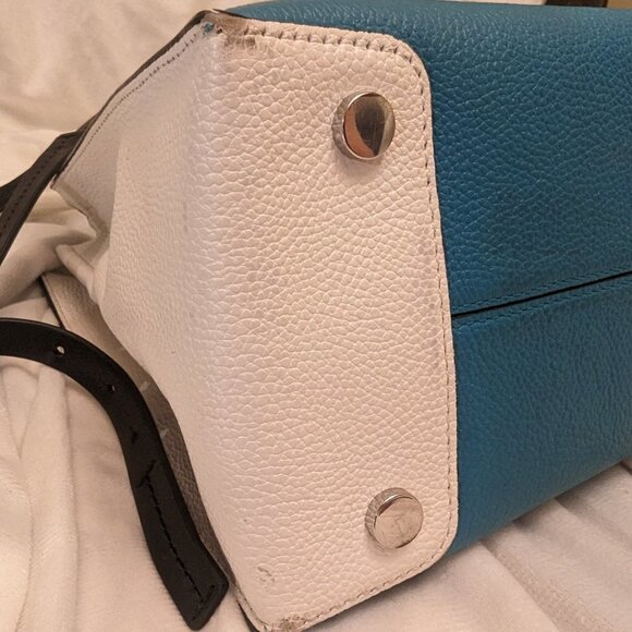 Michael Kors Mercer Bag - Teal, Black, & White - Picture 11 of 13